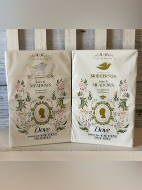 Qty 8 Bridgerton DOVE Love & Meadows Bergamot Wildflowers Beauty Bar Soap Soaps
